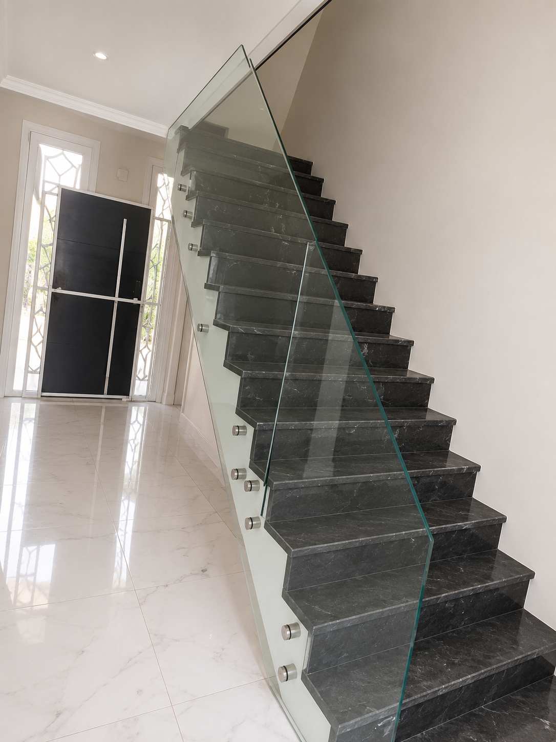 Modern Glass & Marble Staircase