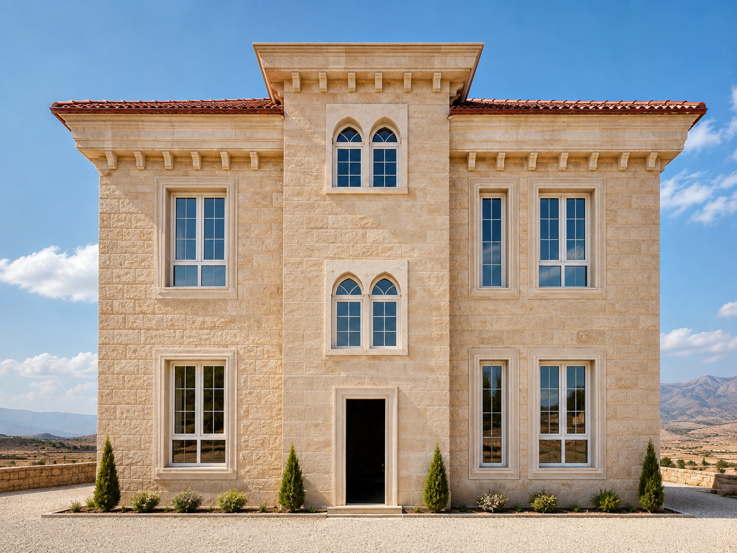 Luxury Stone Villa Facade